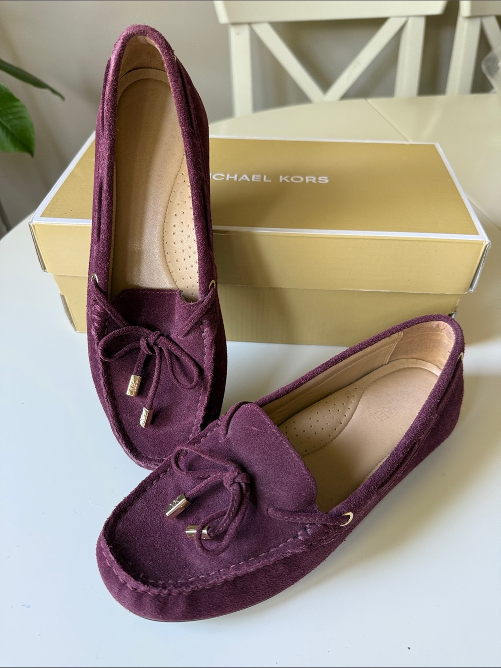 Michael Kors Women's Plum Suede Moccasin Loafers